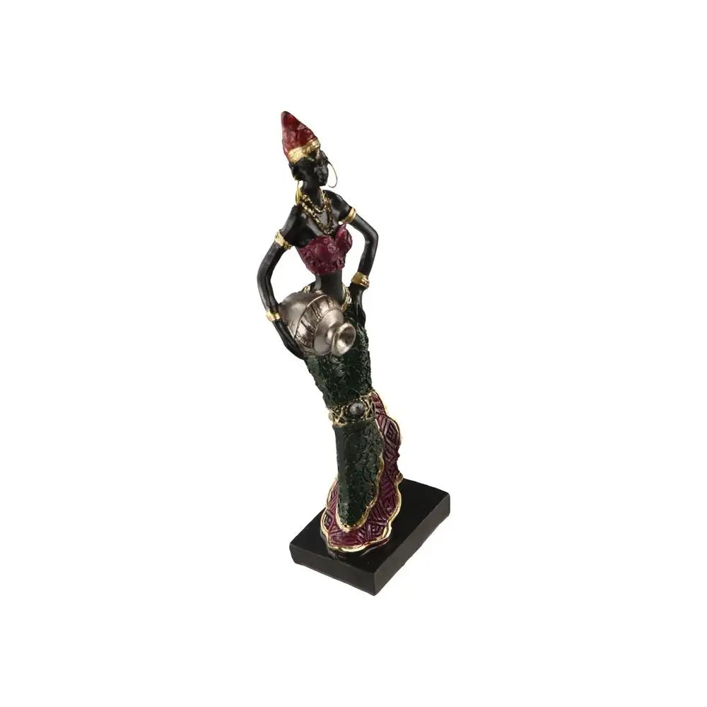 Easy to Use Ethnic Customs Cabinet Decor Vintage Art Design African Statue Desktop Ornament Resin Crafts Tribal Lady Figurines