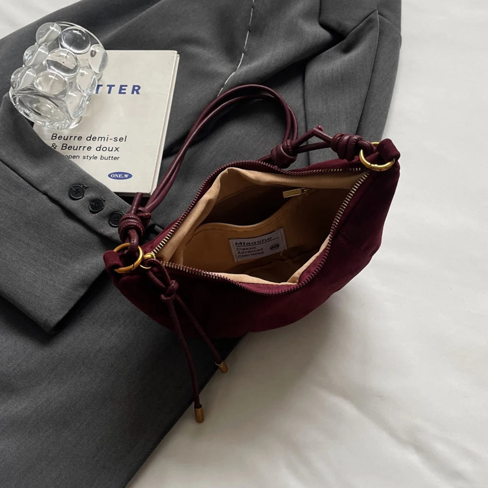 Shoulder Bag for Women with Inner Pocket Hobo Bag PU Leather Solid Crossbody Bag Croissant Bag for Work Travel