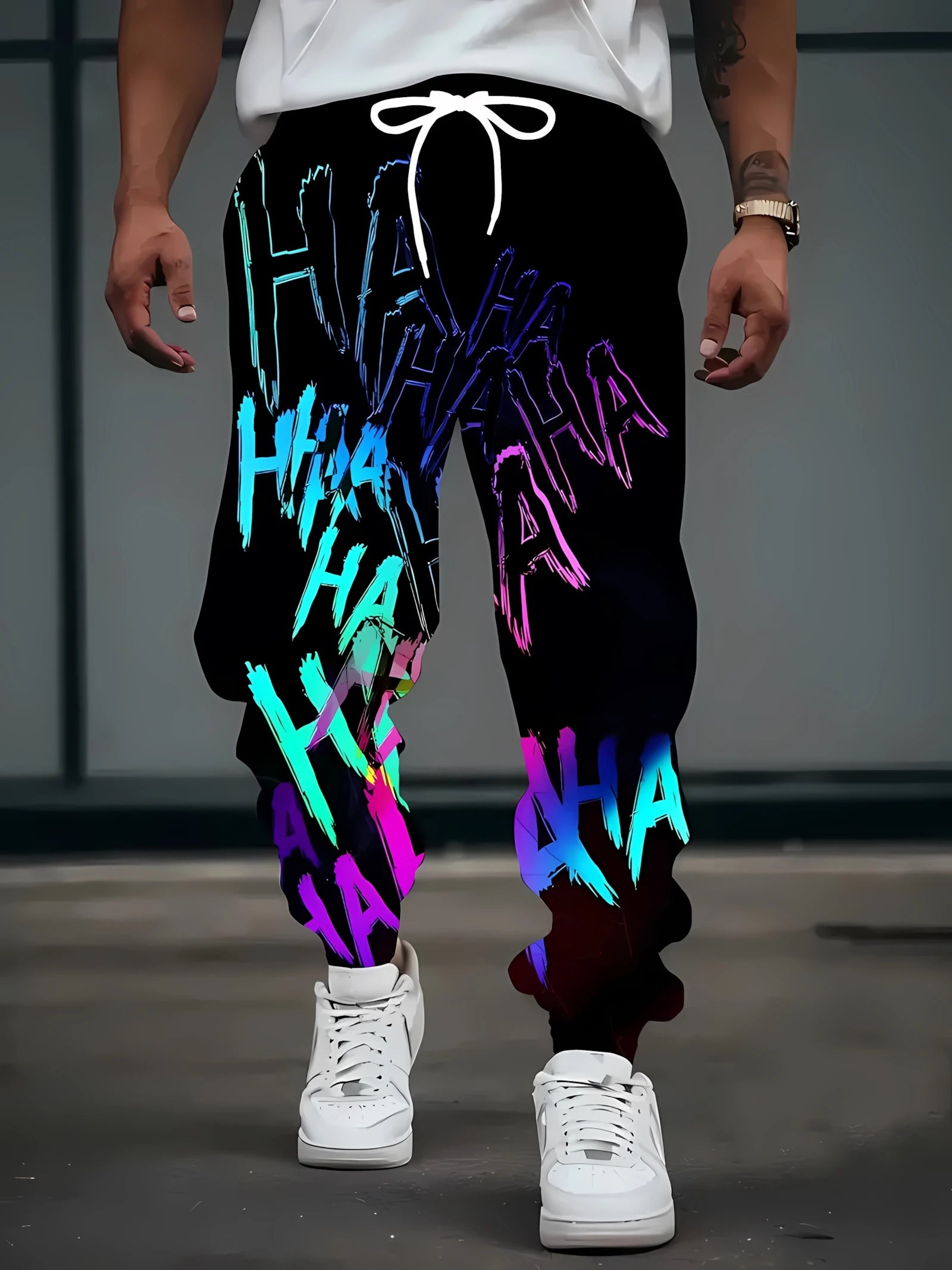 The new men's trousers for the autumn of 2025 are casual and fashionable 3D letter printed outdoor street style men's long pants