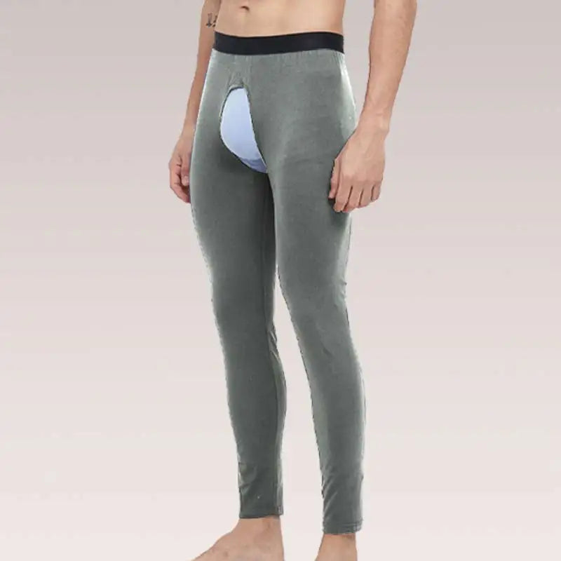 5PCS Men's open-crotch thermal trousers. Thin base-layer trousers, suitable for middle-aged and elderly men. Long johns for autu