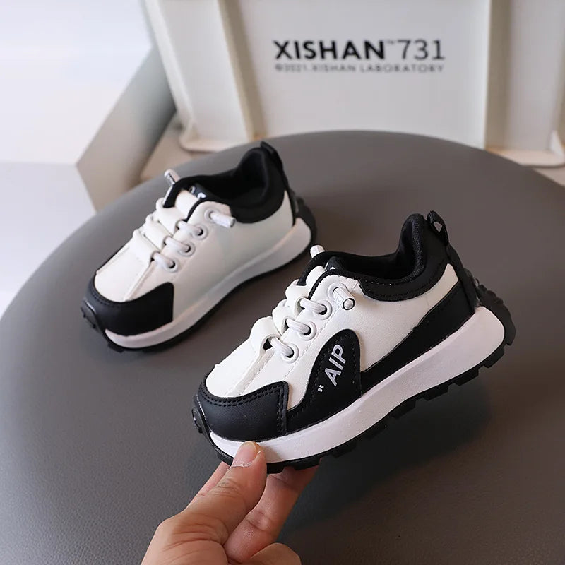 Children's Shoes Spring and Autumn Girls White Shoes Non-slip Children Baby Shoes Shell Head Sports Shoes Soft and Comfortable