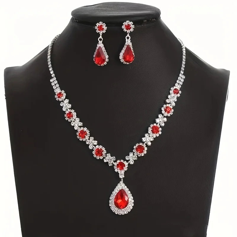 3-piece Women's Claw Chain Series Geometric Droplet Earrings Necklace Set Wedding Banquet Party Holiday Gift 8056