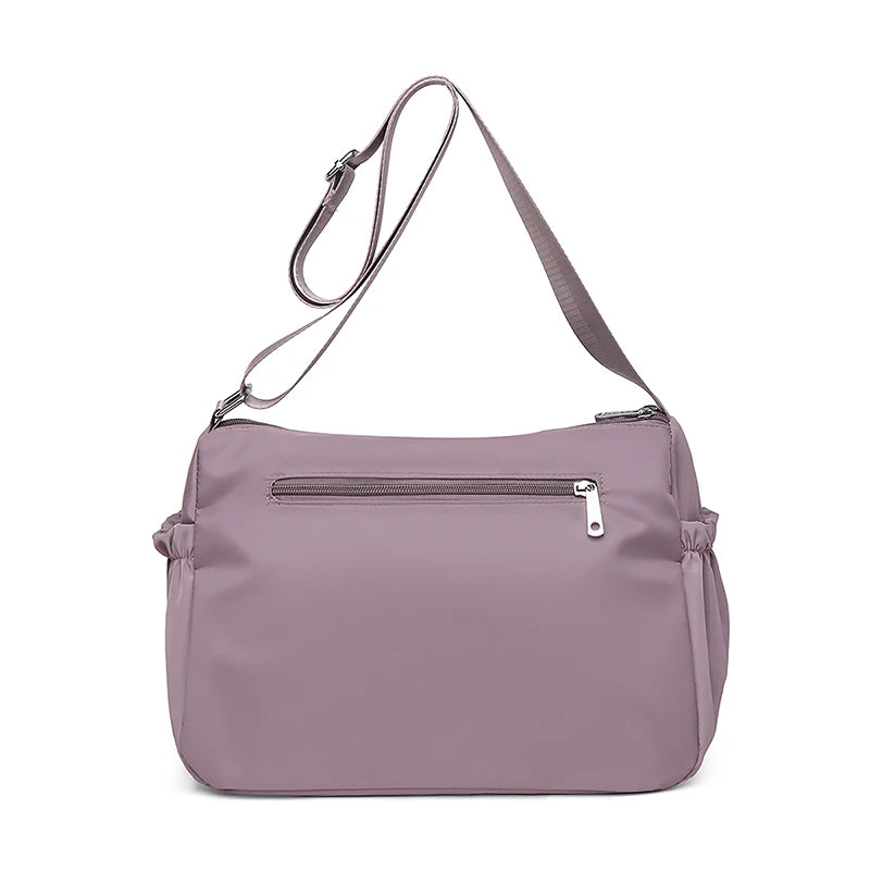 Women's Large Capacity Multi-Pocket Waterproof Nylon Crossbody Shoulder Bag, Detachable Strap Tote Handbag for Moms, Shopping
