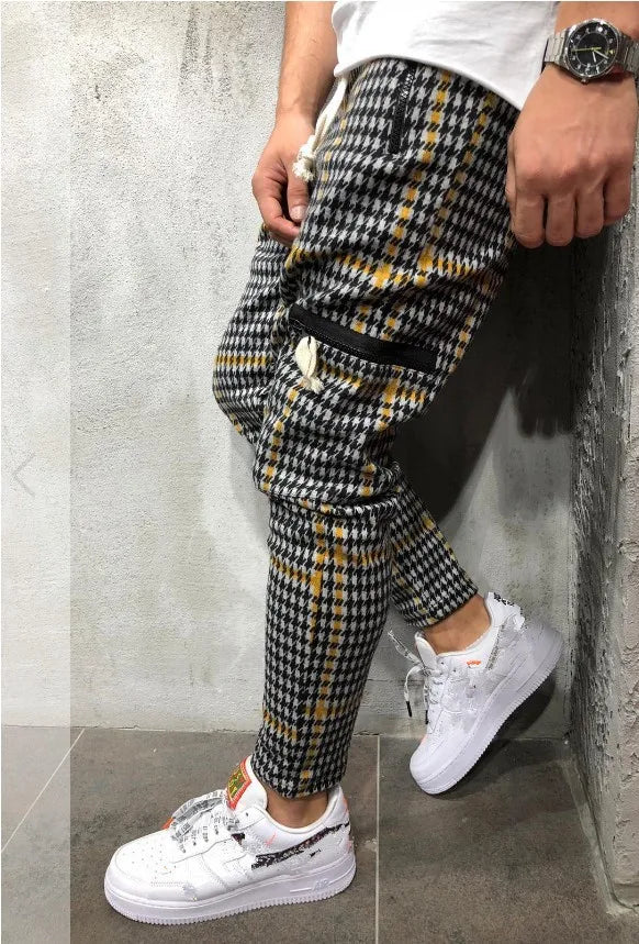 2025 Men's Casual Striped Trousers Comfortable Elastic Waist Drawstring Sweatpants Streetwear Spring Autumn All Match Men Pants