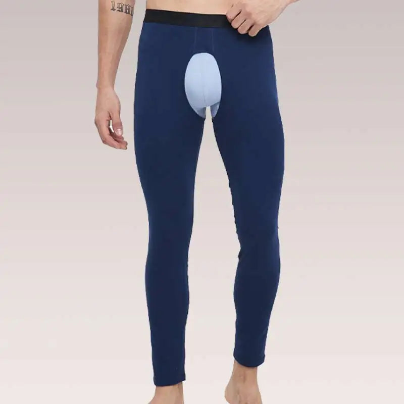 5PCS Men's open-crotch thermal trousers. Thin base-layer trousers, suitable for middle-aged and elderly men. Long johns for autu