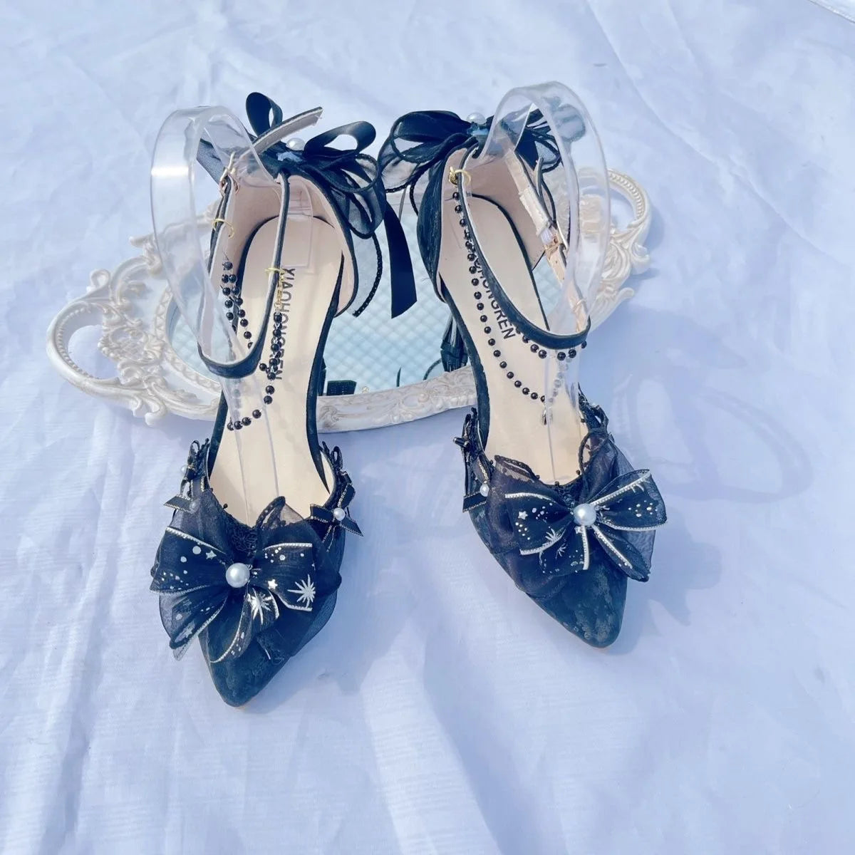 Elegant woman heeled shoes black lolita shoes heels for ladies y2k dress shoes for women High quality wedding shoes bride