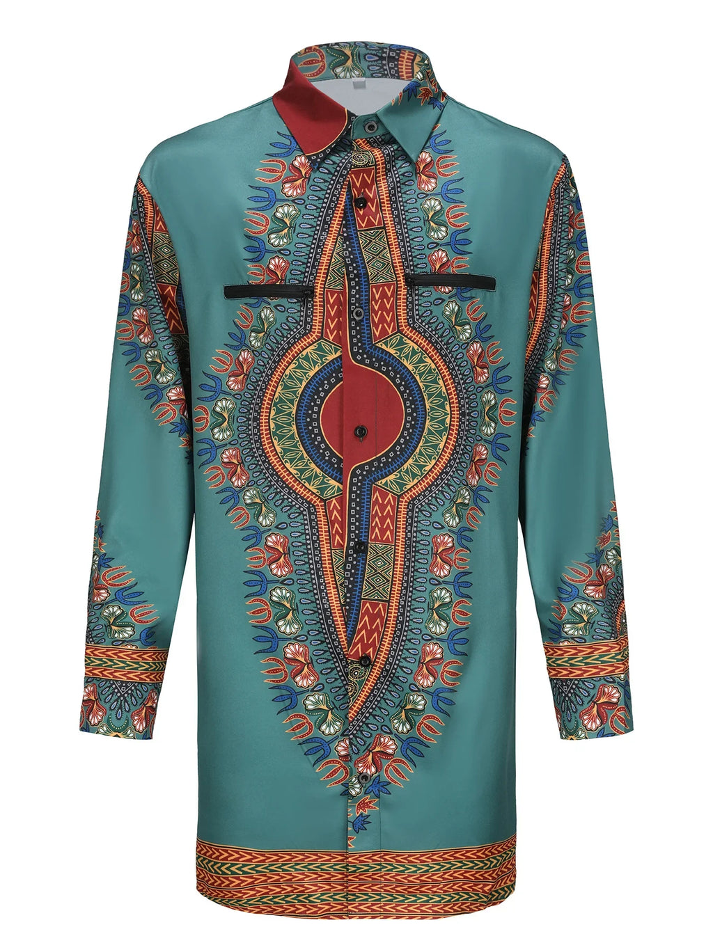 Dashiki African Clothes for Men Fashion African Men Printing Long Sleeve Polyester Shirts Traditional Men Clothing Outfits M-4XL