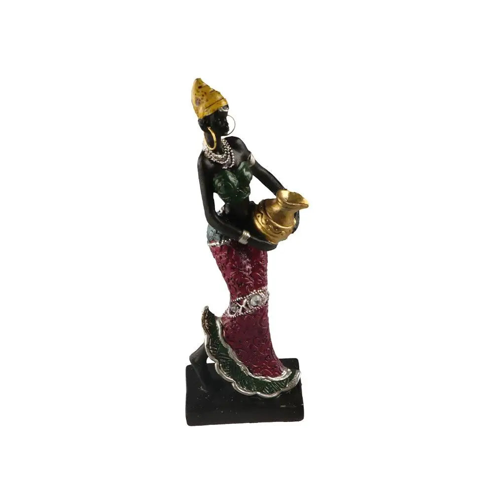 Easy to Use Ethnic Customs Cabinet Decor Vintage Art Design African Statue Desktop Ornament Resin Crafts Tribal Lady Figurines