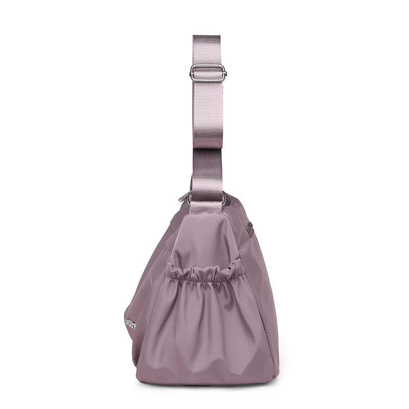 Women's Large Capacity Multi-Pocket Waterproof Nylon Crossbody Shoulder Bag, Detachable Strap Tote Handbag for Moms, Shopping