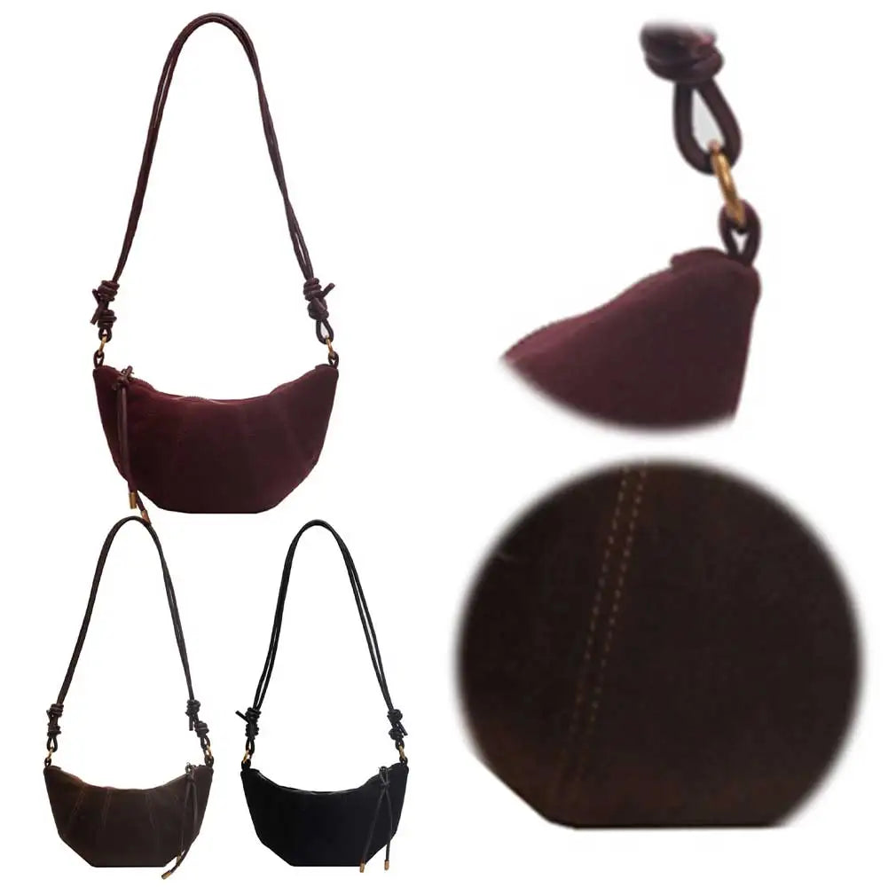 Shoulder Bag for Women with Inner Pocket Hobo Bag PU Leather Solid Crossbody Bag Croissant Bag for Work Travel