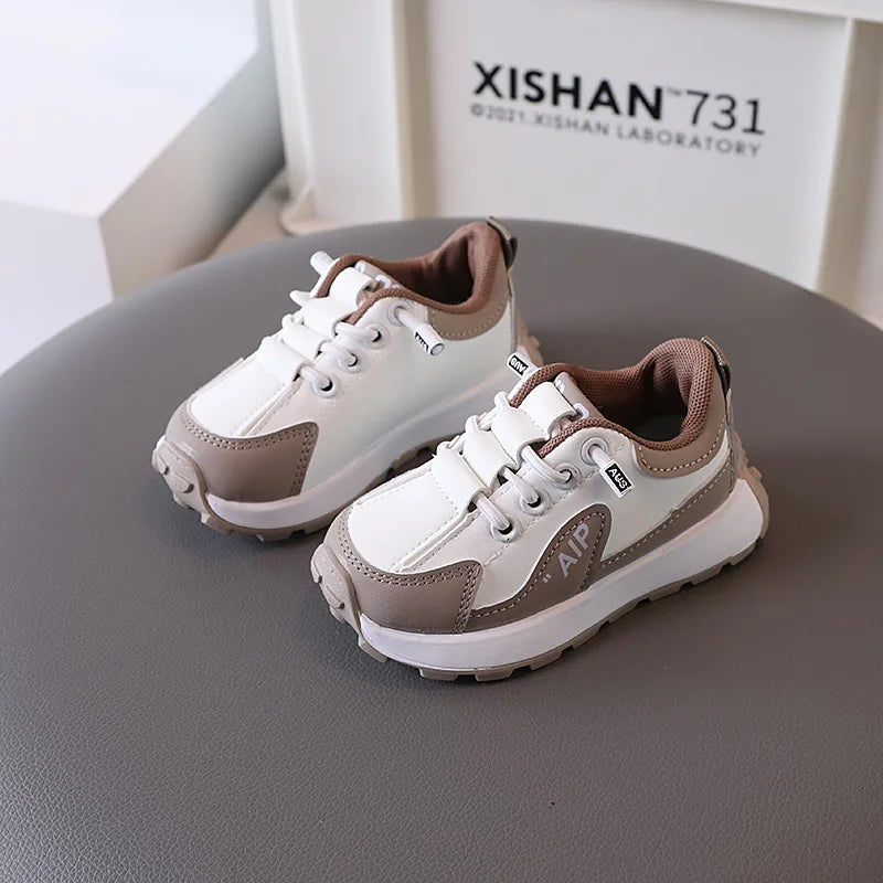 Children's Shoes Spring and Autumn Girls White Shoes Non-slip Children Baby Shoes Shell Head Sports Shoes Soft and Comfortable