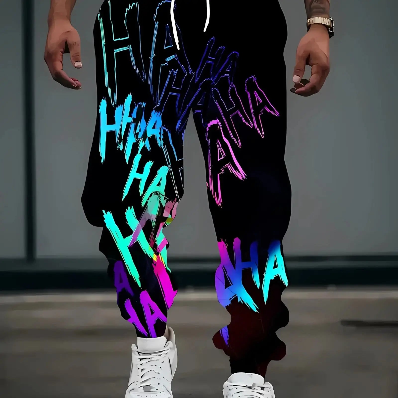 The new men's trousers for the autumn of 2025 are casual and fashionable 3D letter printed outdoor street style men's long pants