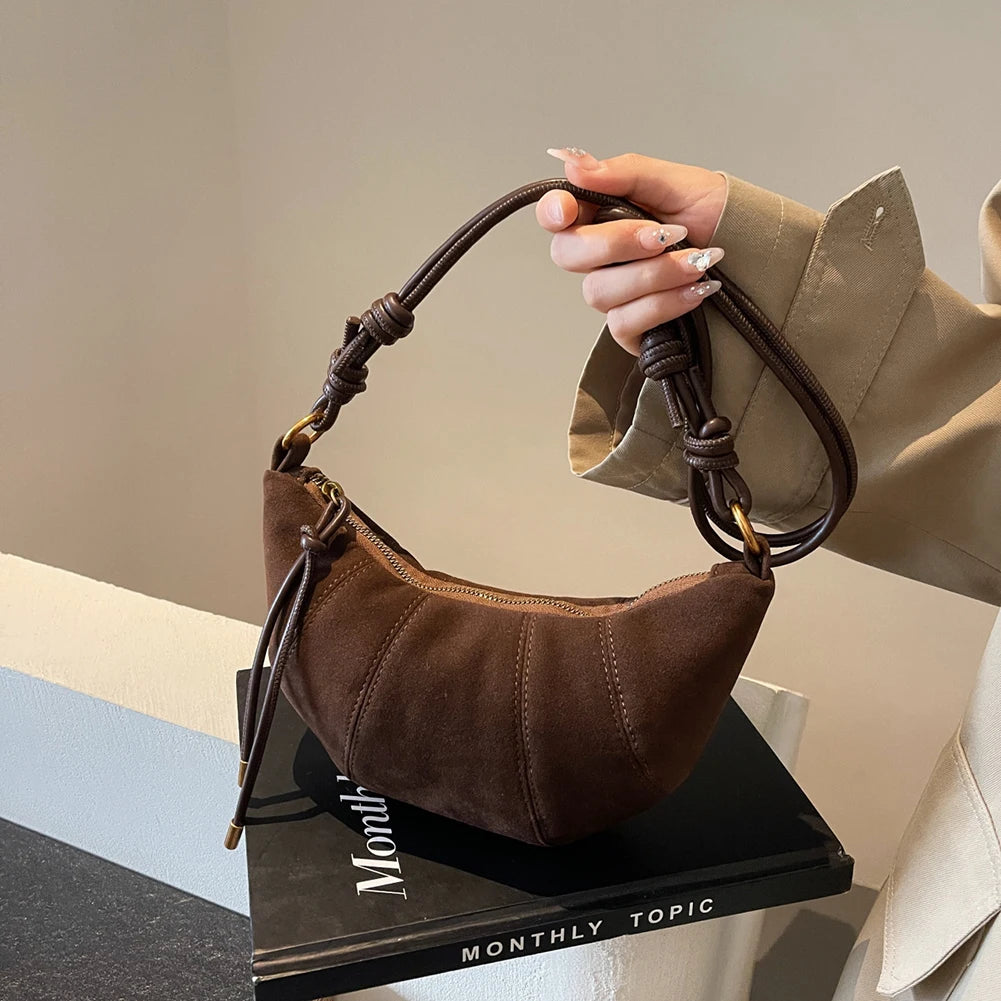 Shoulder Bag for Women with Inner Pocket Hobo Bag PU Leather Solid Crossbody Bag Croissant Bag for Work Travel