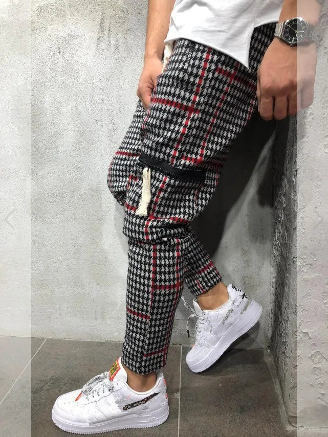 2025 Men's Casual Striped Trousers Comfortable Elastic Waist Drawstring Sweatpants Streetwear Spring Autumn All Match Men Pants