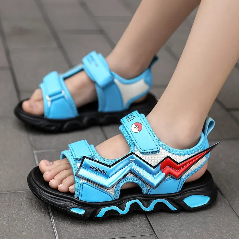 2025 Children Shoes Boys Sandals Kids Fashion Summer 5 8 Cartoon Casual Flat Sandal Teenagers Cool Spider Sport Sandals Light