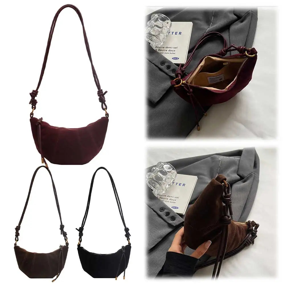 Shoulder Bag for Women with Inner Pocket Hobo Bag PU Leather Solid Crossbody Bag Croissant Bag for Work Travel