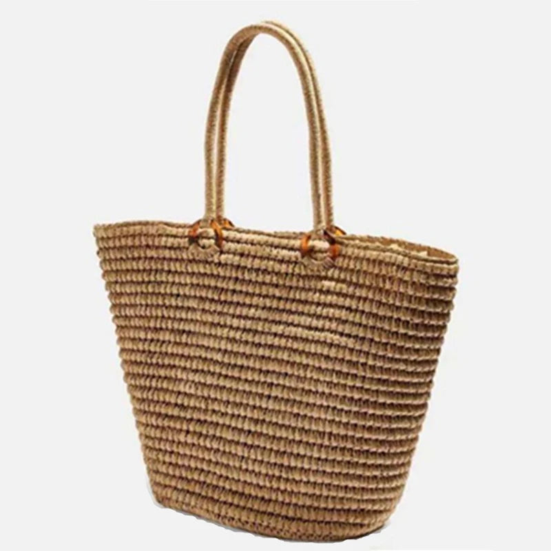 Handmade Women's Handbags Bohemian Summer Straw Beach Bag Female Large Capacity Shoulder Bag Shopper Basket Woven Tote Bags