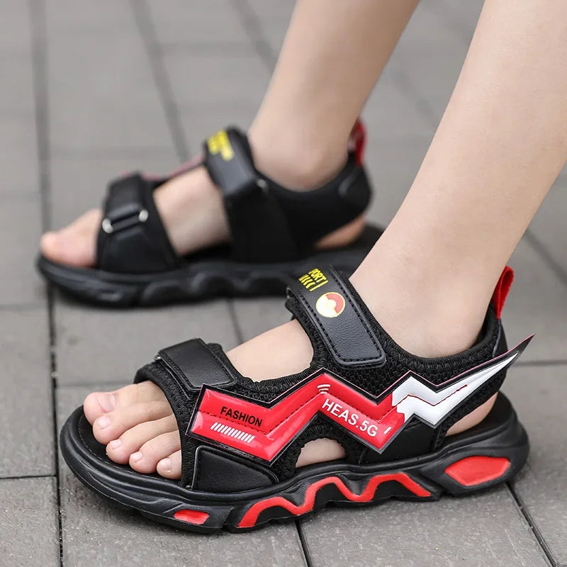 2025 Children Shoes Boys Sandals Kids Fashion Summer 5 8 Cartoon Casual Flat Sandal Teenagers Cool Spider Sport Sandals Light