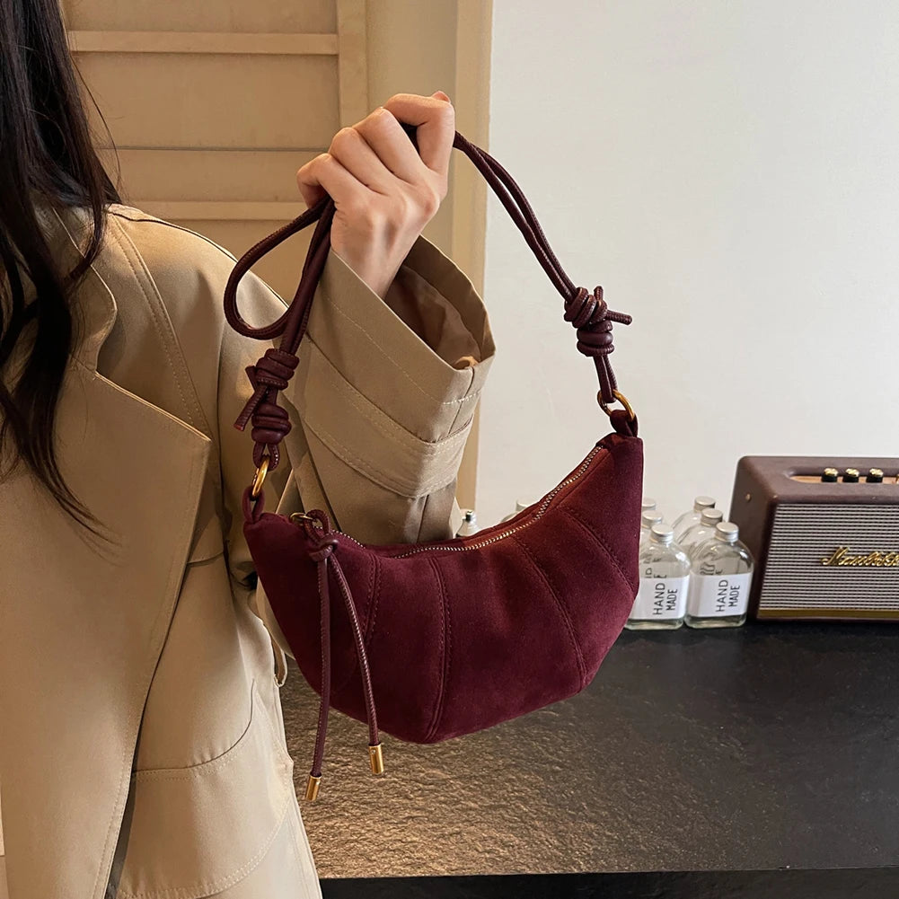 Shoulder Bag for Women with Inner Pocket Hobo Bag PU Leather Solid Crossbody Bag Croissant Bag for Work Travel