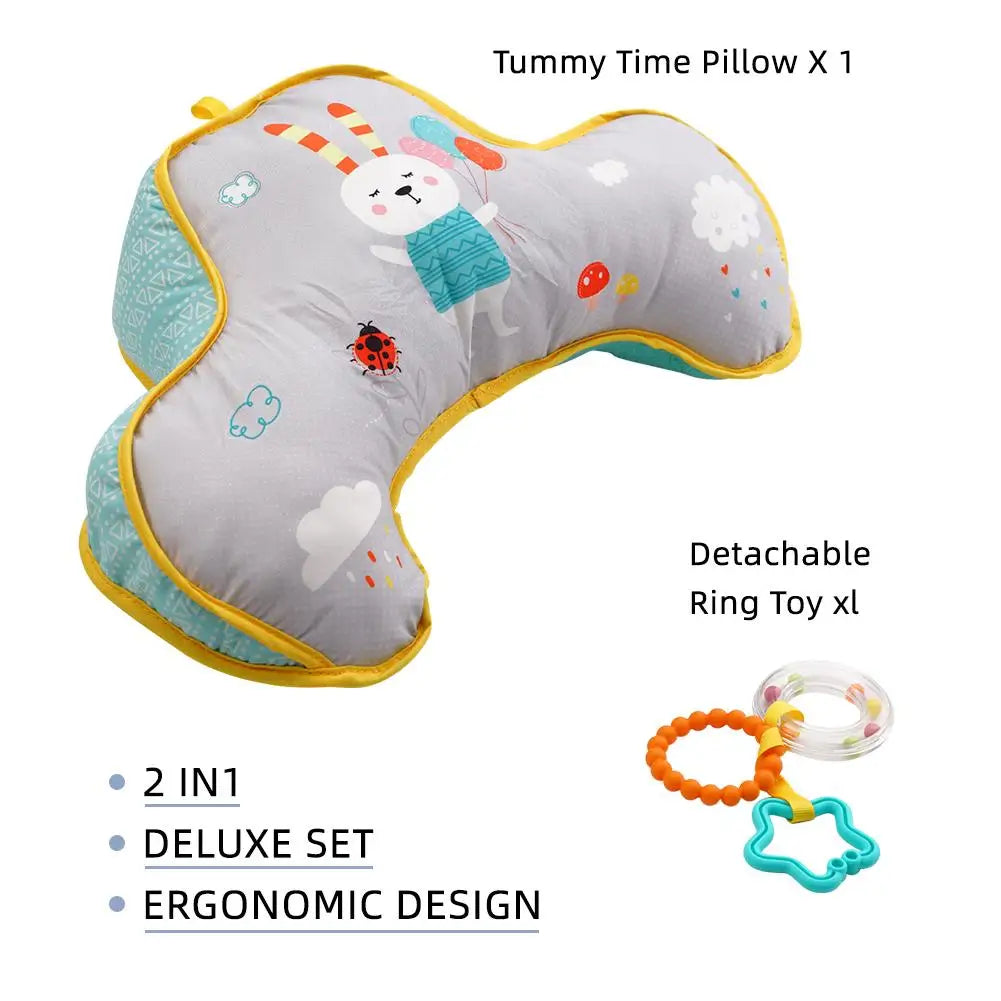 Baby Pillow Tummy Time Toy Lying Pillow High Contrast Baby Sensory Toy Double-Sided Pillows Training Gifts Birthday Head-up