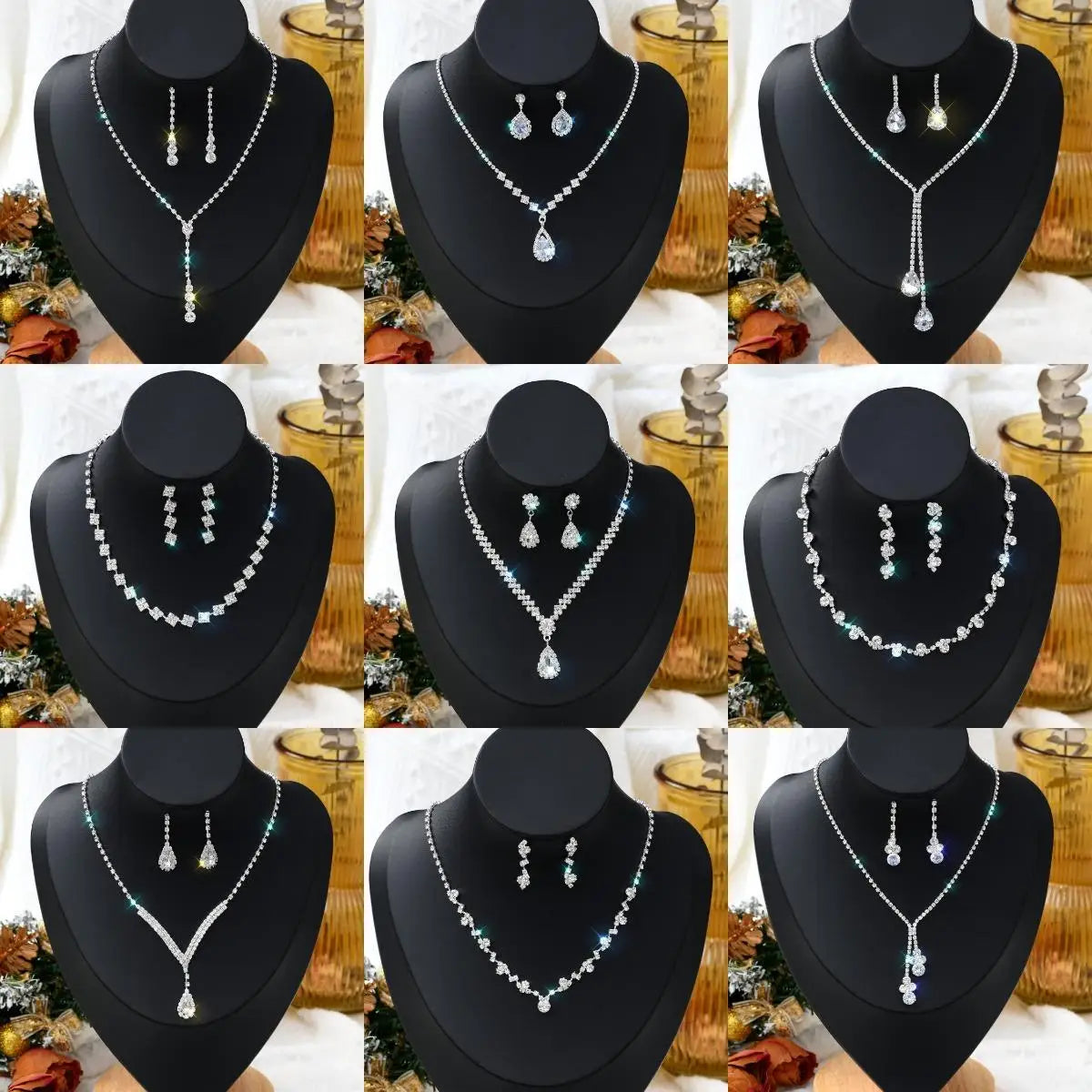 1 Set Of Fashionable And Simple Water Droplet Necklace, Earrings, Jewelry Set, Women's Wedding Banquet Party Daily Accessories