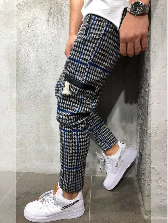 2025 Men's Casual Striped Trousers Comfortable Elastic Waist Drawstring Sweatpants Streetwear Spring Autumn All Match Men Pants