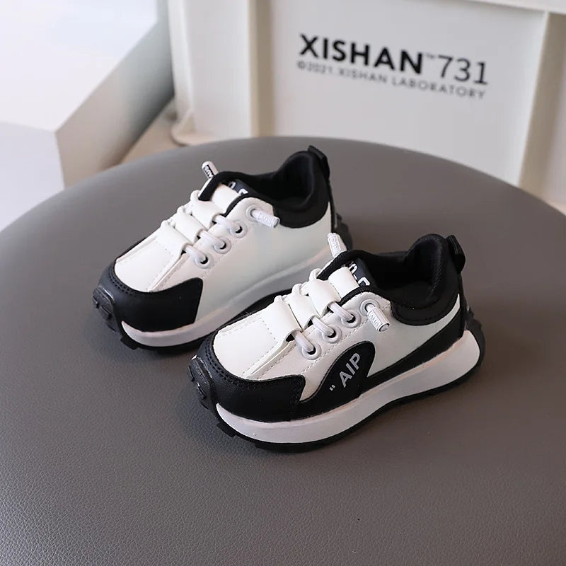Children's Shoes Spring and Autumn Girls White Shoes Non-slip Children Baby Shoes Shell Head Sports Shoes Soft and Comfortable