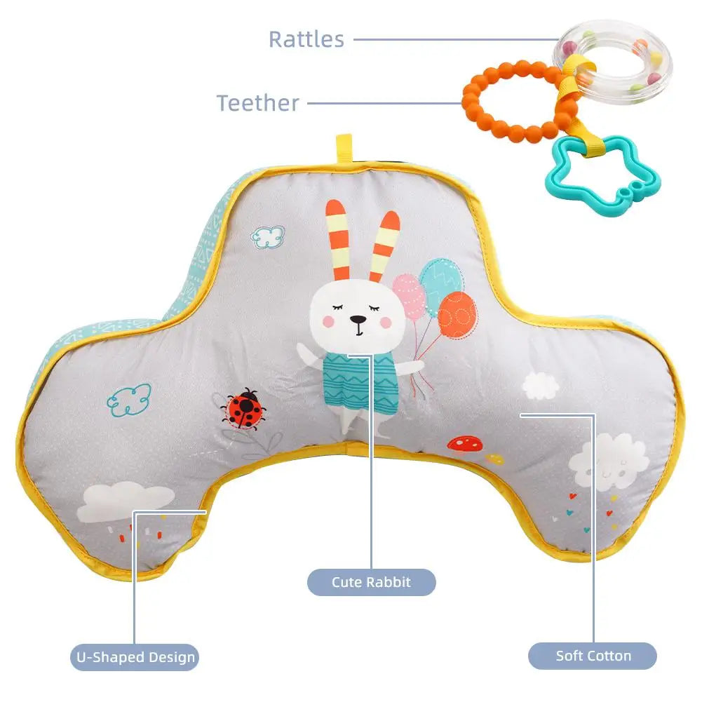 Baby Pillow Tummy Time Toy Lying Pillow High Contrast Baby Sensory Toy Double-Sided Pillows Training Gifts Birthday Head-up