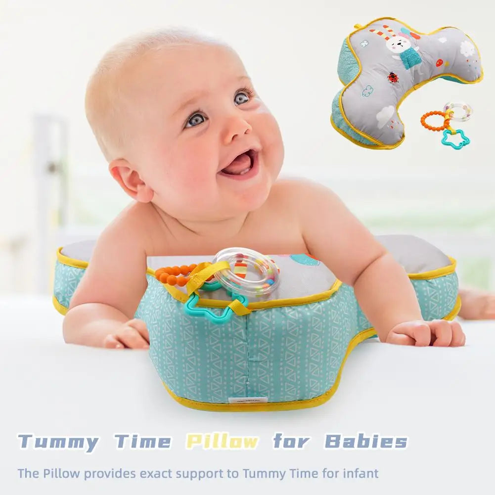 Baby Pillow Tummy Time Toy Lying Pillow High Contrast Baby Sensory Toy Double-Sided Pillows Training Gifts Birthday Head-up